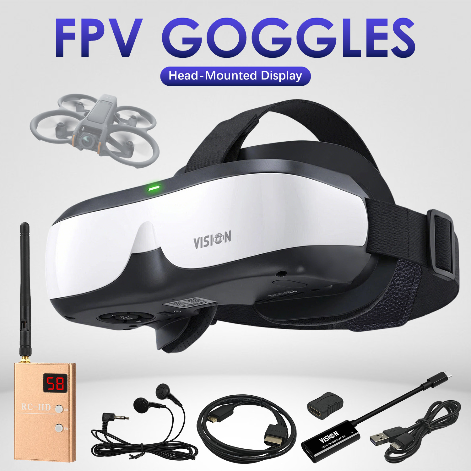 Skyzone Sky04O Pro Fpv Goggles - Kit Kacamata Video FPV Head Mounted